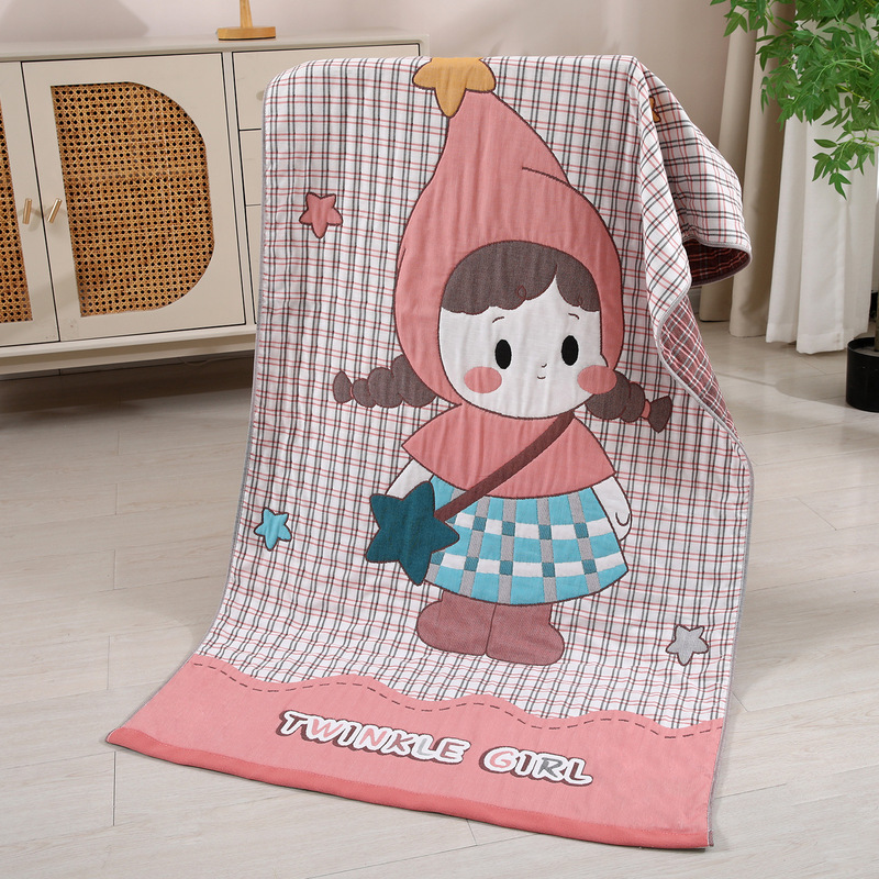 Thickened Bath Towel Pure Cotton Gauze Cartoon Design for Home Use, Absorbent, Quick-Drying, Non-Shedding, New Style, Full Cotton Large Towel for Bathing and Wrapping Thickened Bath Towel Pure Cotton Gauze Cartoon Design for Home Use, Absorbent, Quick-Drying, Non-Shedding, New Style, Full Cotton Large Towel for Bathing and Wrapping