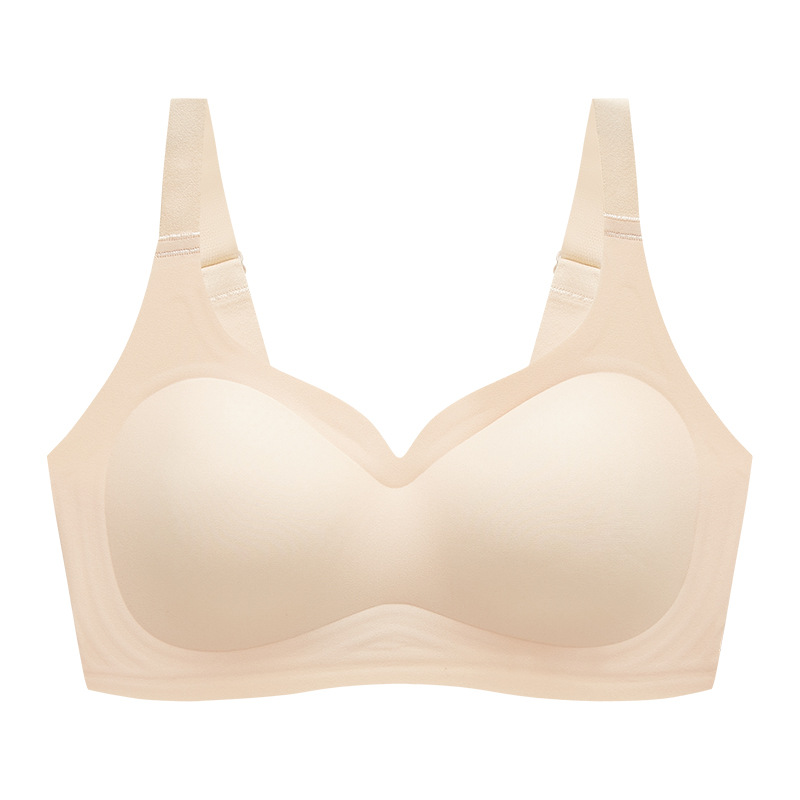 2024 nuevo producto de alta calidad sin marca ropa interior delgada gran pecho pequeño ajuste anti-caída sin anillo de acero sujetador