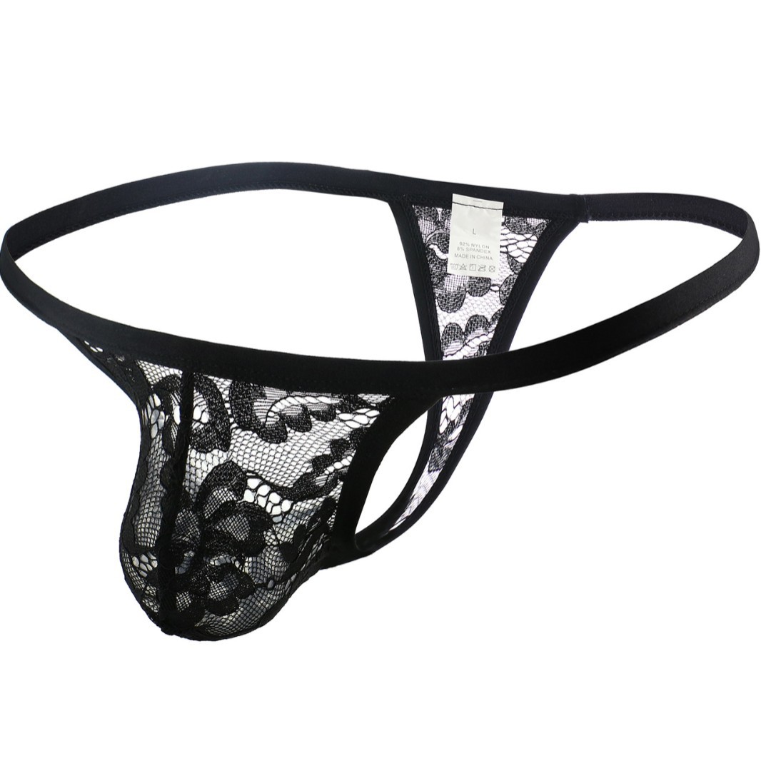 Men's Underwear Thong Sexy Lace Mesh Thong Breathable Thong Fashion Comfortable Underwear