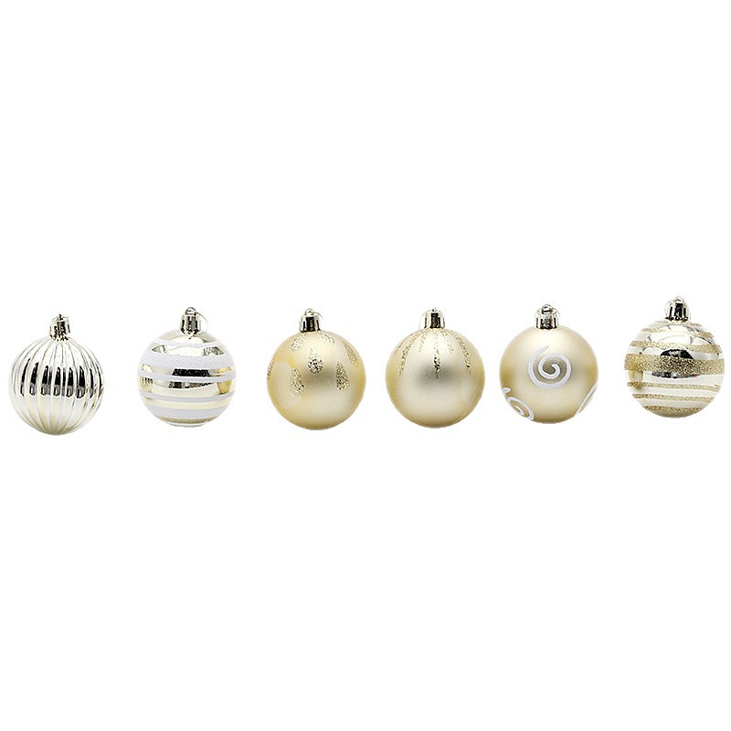Decoraciones de Navidad pintadas 6CM Boleta de Navidad Set Colgante de árbol de Navidad Decoración de ventanas Año Nuevo