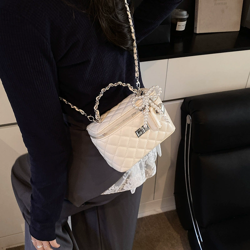 Маленькая ручная коробка, модная сумка через плечо, цепь, стиль Chanel, городской стиль, сумка на цепи