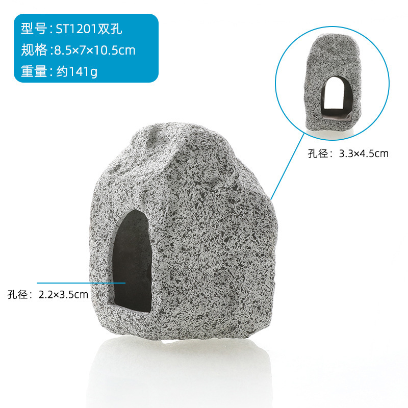 Suministros para mascotas Acuario Tanque de peces Decoración de paisajismo Tanque de barro de arena púrpura Casa de camarones Cichlid Tanque de refugio Tanque de cría Casa de peces