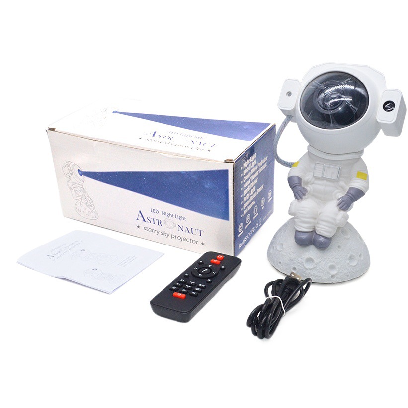 Sentado en la luna, astronauta, nebulosa, luz de proyección aérea, astronauta creativo, luz nocturna, audio Bluetooth, proyector, luz ambiental