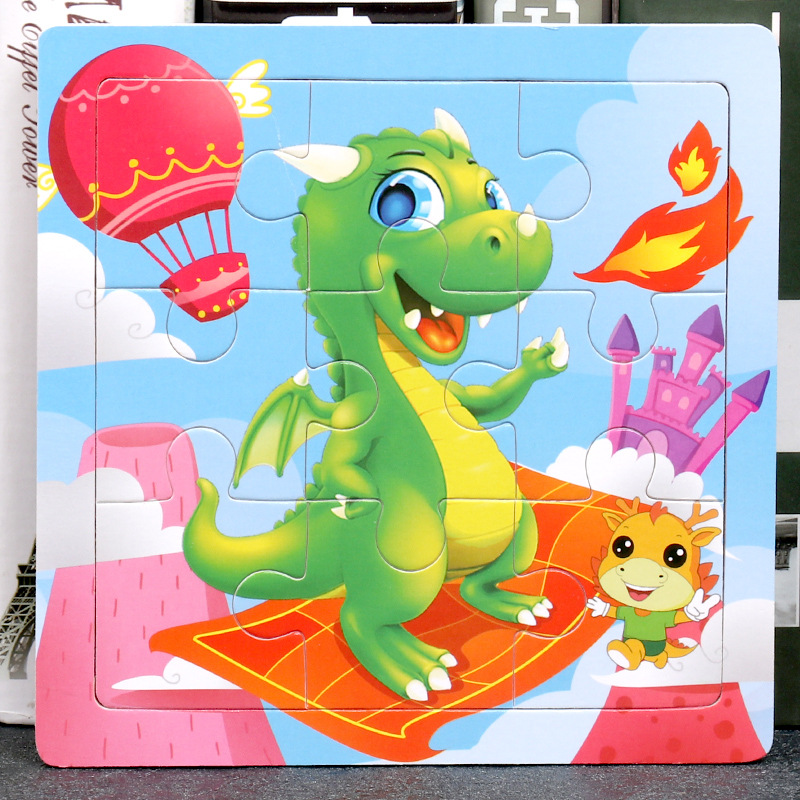 Transfronterizo Amazon Venta caliente de madera 9 piezas de pequeños rompecabezas 1-2-3 años Iluminación bebé Educación temprana Juguetes Personalización