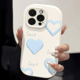 Love Pattern Suitable for Apple 16Promax Anti-Fall Mobile Phone Case Iphone15 Cute 14 Stylish 13 Silicone 12