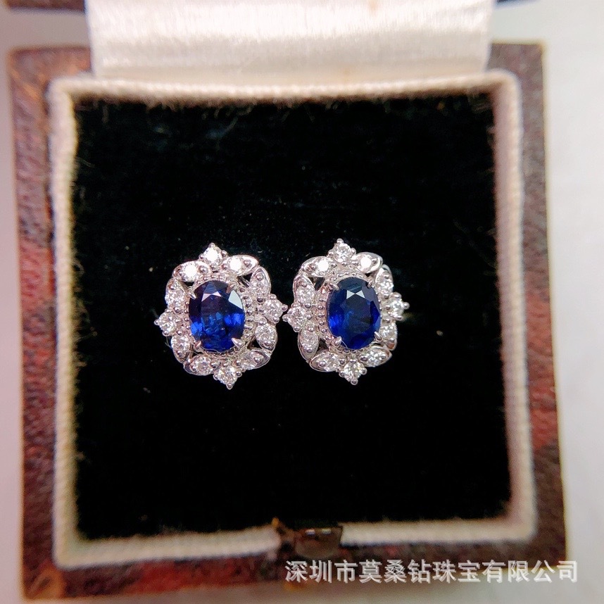 Retro classic sapphire royal earrings
