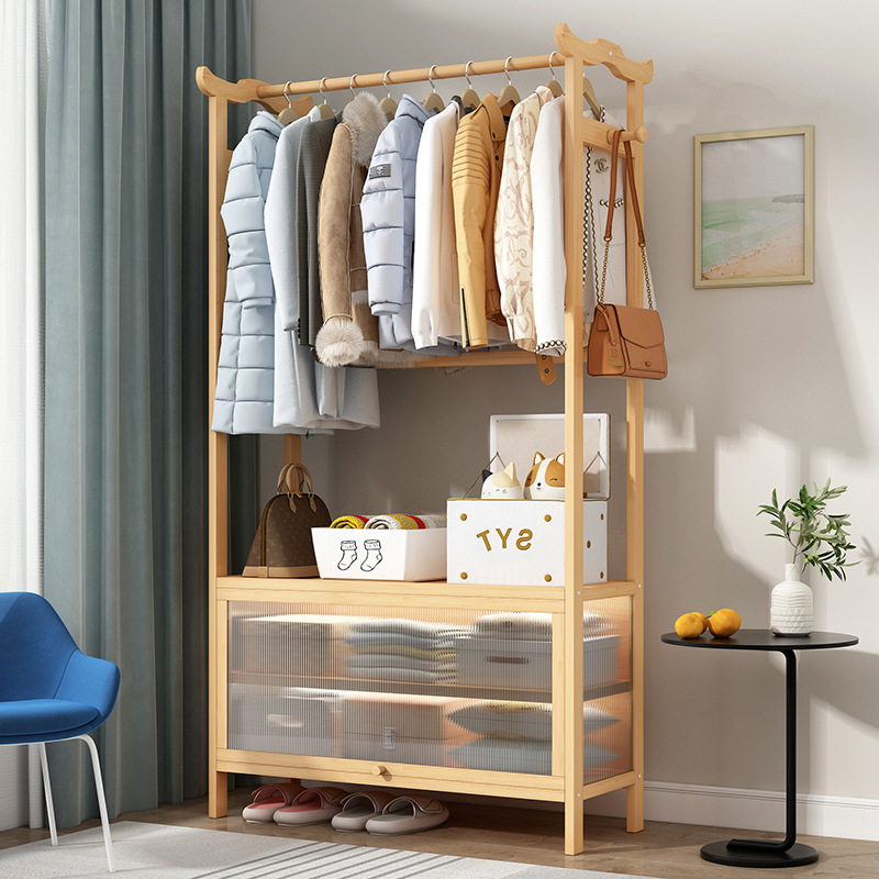 Floor-Standing Clothes Rack for Bedroom, Bag Rack for Living Room, Clothes Drying Rack, Corner Coat Rack, Storage Organizer