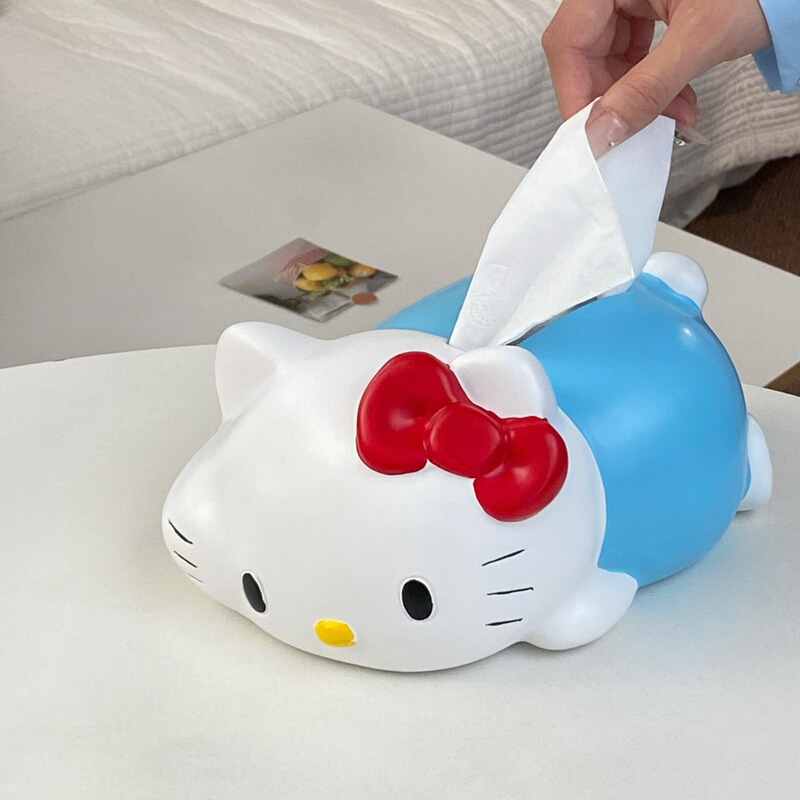 可爱猫咪纸巾盒新款树脂桌面抽纸盒卡通摆件家用客厅卫生间厕纸盒|undefined