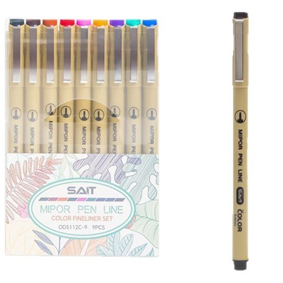 color 9 boxed art flat for the same style hook line pen waterproof painting needle pen drawing drawing hairline rule pen