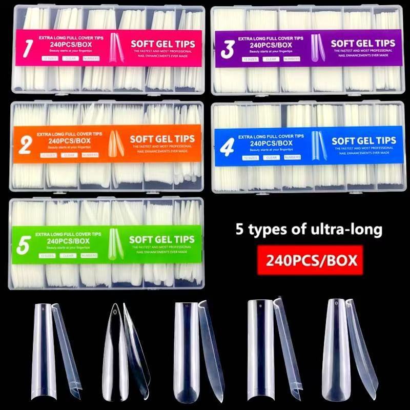 Extra-long fake nails for manicure