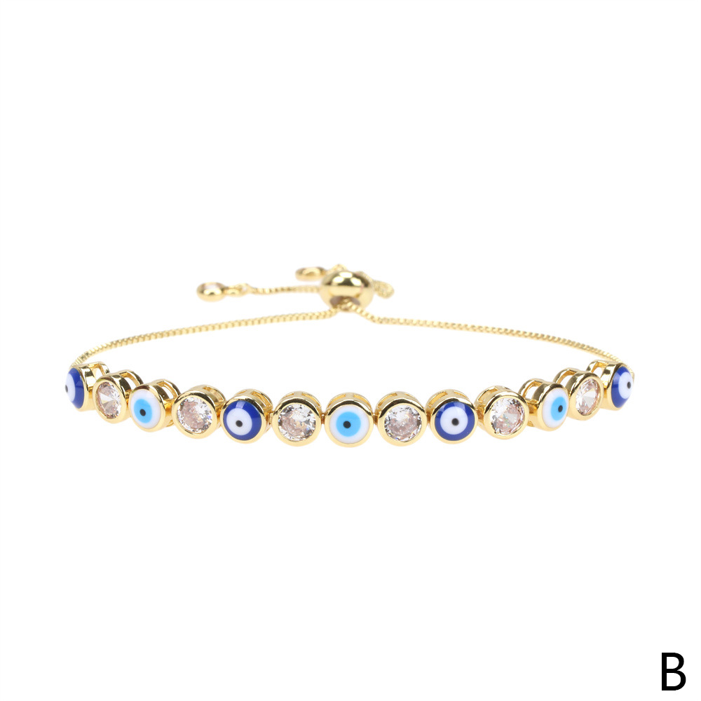 European and American new devilu0027s eye oil drop copper bracelet