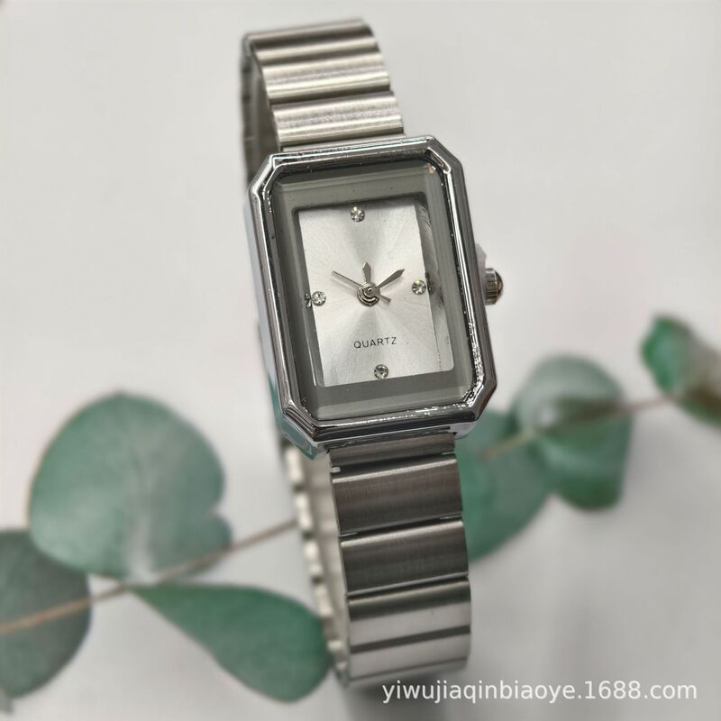 New Lola Lola Square Silver Watch with Steel Band, Retro Simple Fashion Square Women's Watch, Cross-Border Foreign Trade Women's Watch