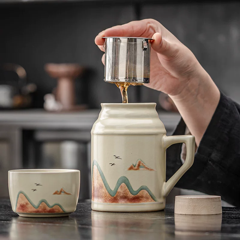 Tea cup, capacious creative cigarette holder for office