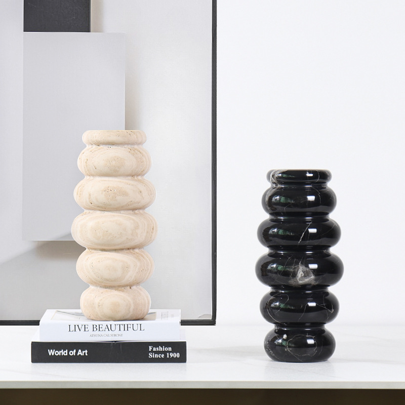 Modern organic marble decorations, light luxury style