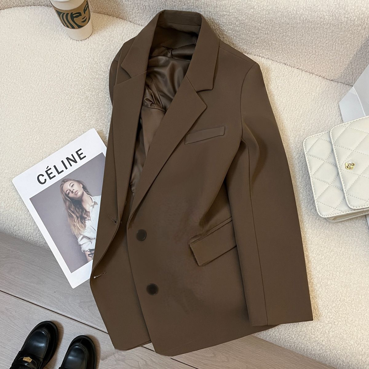 Spring and Autumn Advanced New Design Niche Blazer Korean Style Loose Student Casual Top Slim Suit for Women