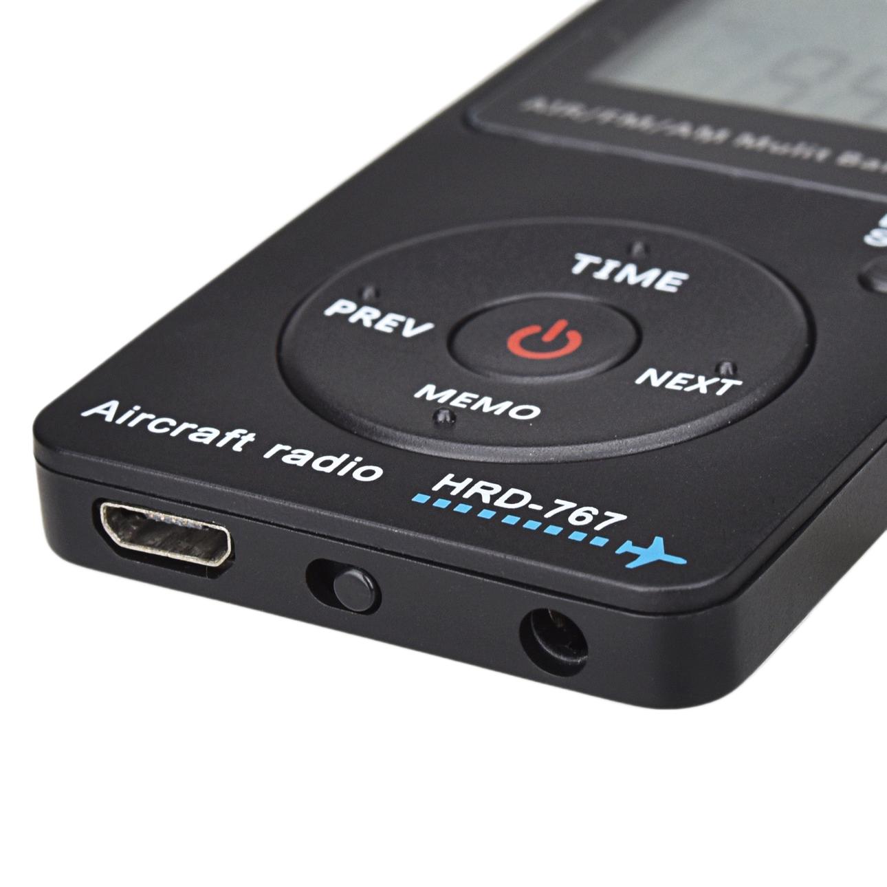 767 mini aviación portátil de radio FM de doble banda incorporada batería de litio FM / AM / AIR viaje LCD