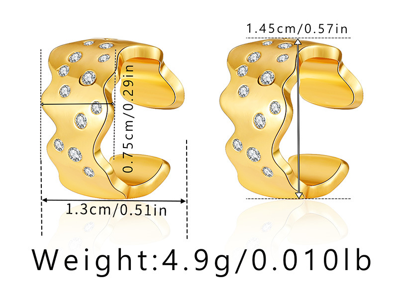 Brass Plated 18K Real Gold Ear Bone Clip Butterfly Animal Design Personalized Ear Clip Zircon Exquisite Small European and American Earrings 12