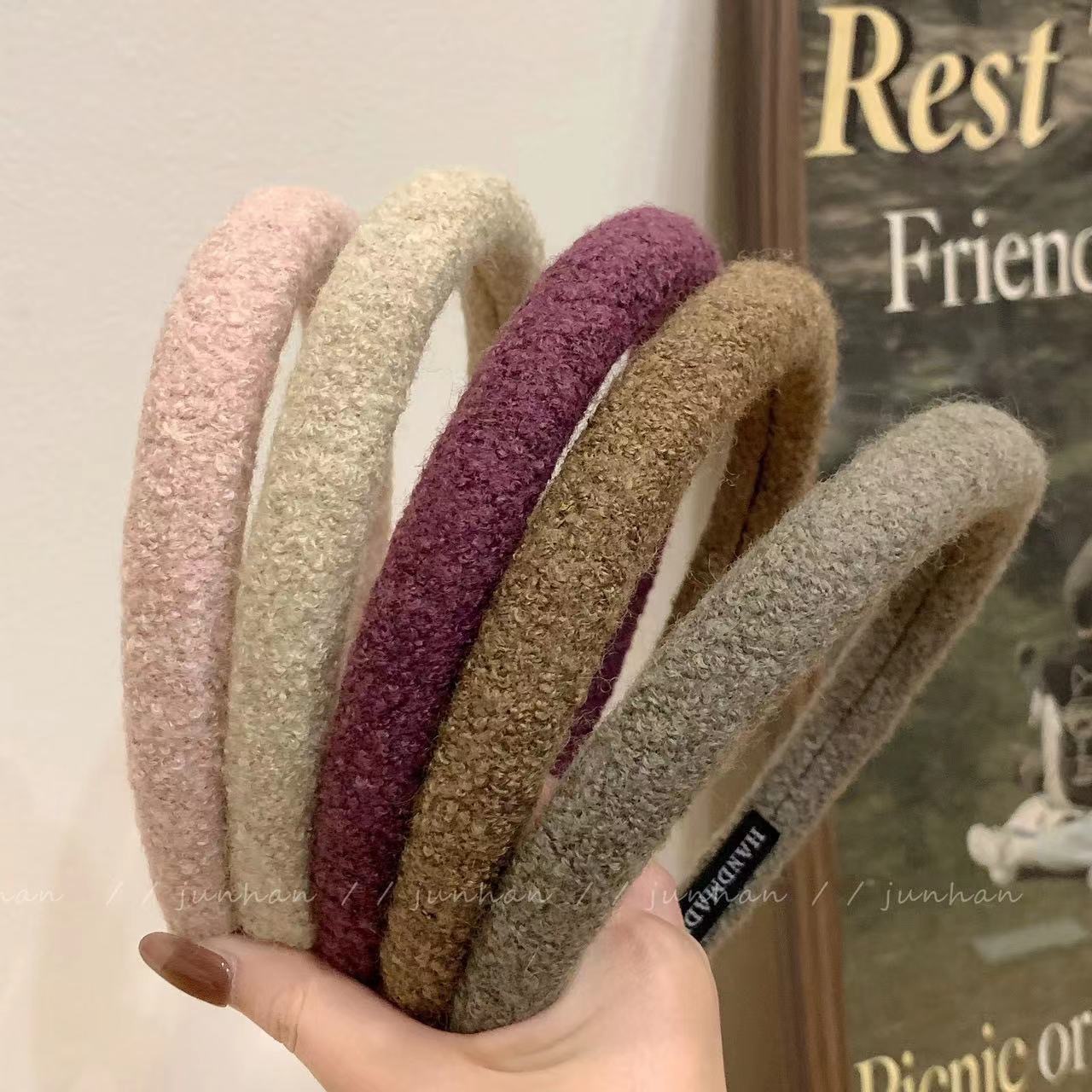 2024 autumn and winter new beautiful headband children‘s western style maillard style particles sweet korean style fluffy hair band