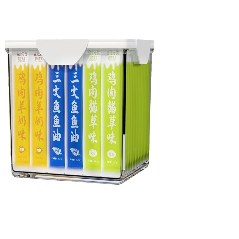 Barras de almacenamiento para gatos, bocadillos enlatados para gatos, alimentos húmedos para gatos pequeños, pescado seco para gatos enlatados para mascotas