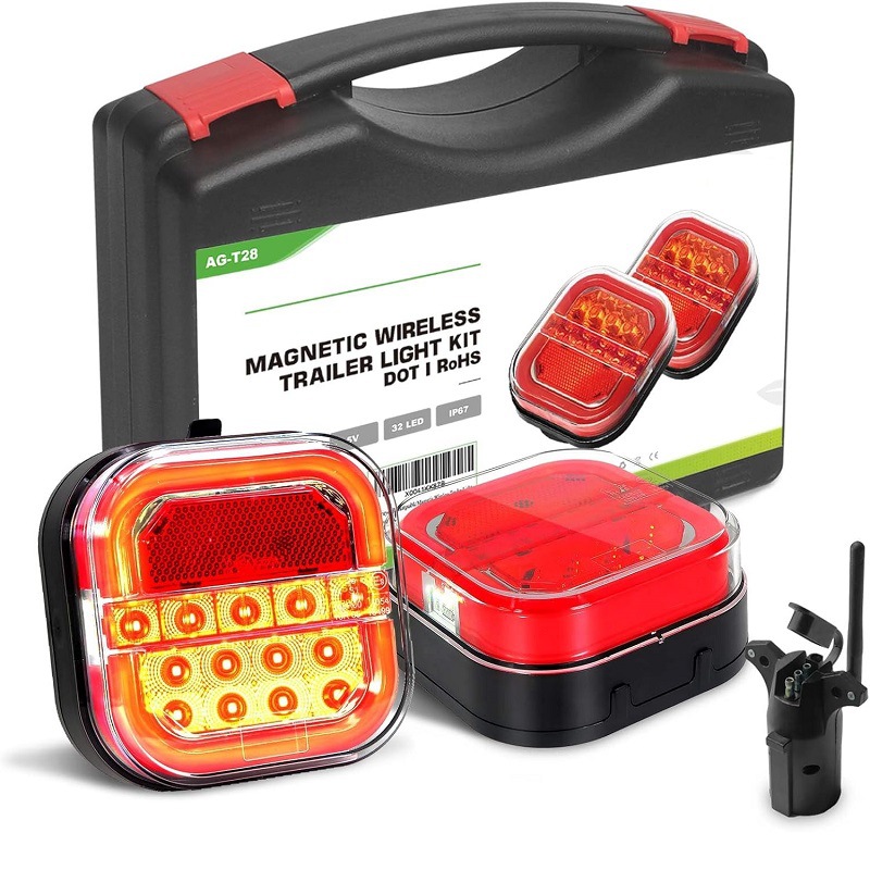 Cross-Border New Portable Wireless Trailer Light Magnetic Rechargeable Waterproof Led Kit with Suction Cup Base Tail Light