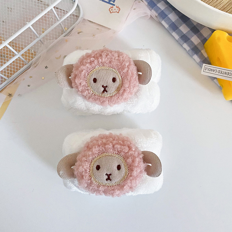 INS estilo de oveja tiene una oveja de dibujos animados de animales de lavado de cara correa de muñeca banda de pelo hembra Linda correa de muñeca artefacto absorbente manga a prueba de humedad