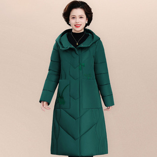 Middle-aged and elderly down cotton-padded jacket female mother winter hooded cotton-padded jacket 70-year-old 80-year-old woman winter grandma coat