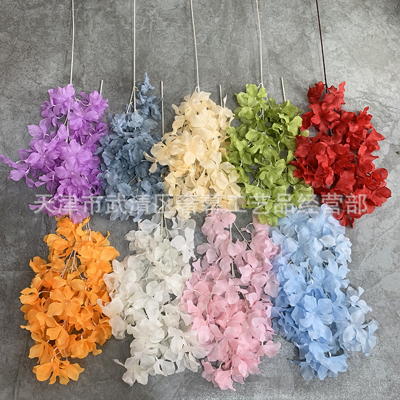 Wedding Artificial Flower Single Ylang-Ylang Wedding Hall Decoration Ceiling Soft Decoration Road Guide Flower Arrangement Snow Fake Flower Foreign Trade Wholesale