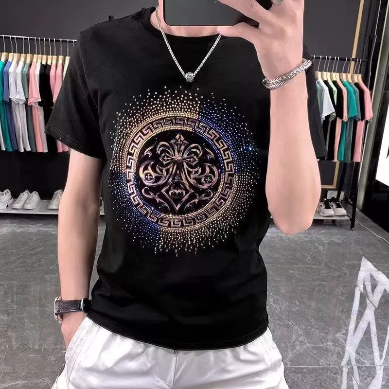 2024 летний новый стиль высокого качества мужская футболка с коротким рукавом с круглым вырезом