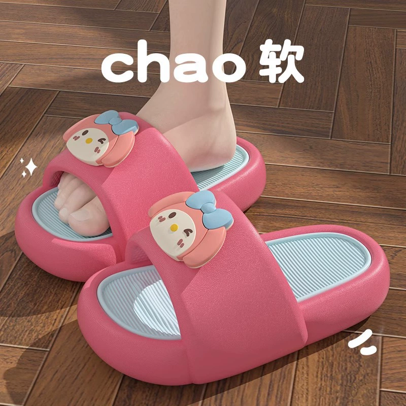 Ступать на фекалии тапочки дамы лето 2024 новый стиль комнатная ванная комната купание противоскользящие eva холодные тапочки носить на улице