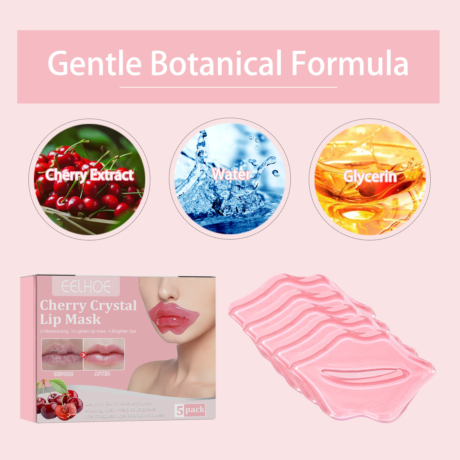 EELHOE Cherry Crystal Lip Mask Spendet Feuchtigkeit, befeuchtet, entfernt abgestorbene Hautzellen, fettet nicht, reduziert_voghion.com