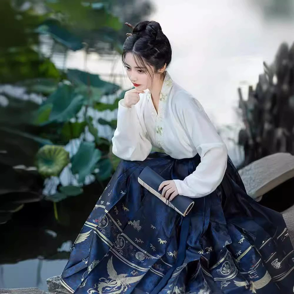 Новый китайский стиль национальная мода Улучшенный ежедневный темперамент самолет Мин Ханьфу верхняя лошадь лицо Национальный Стиль Китайский ретро костюм