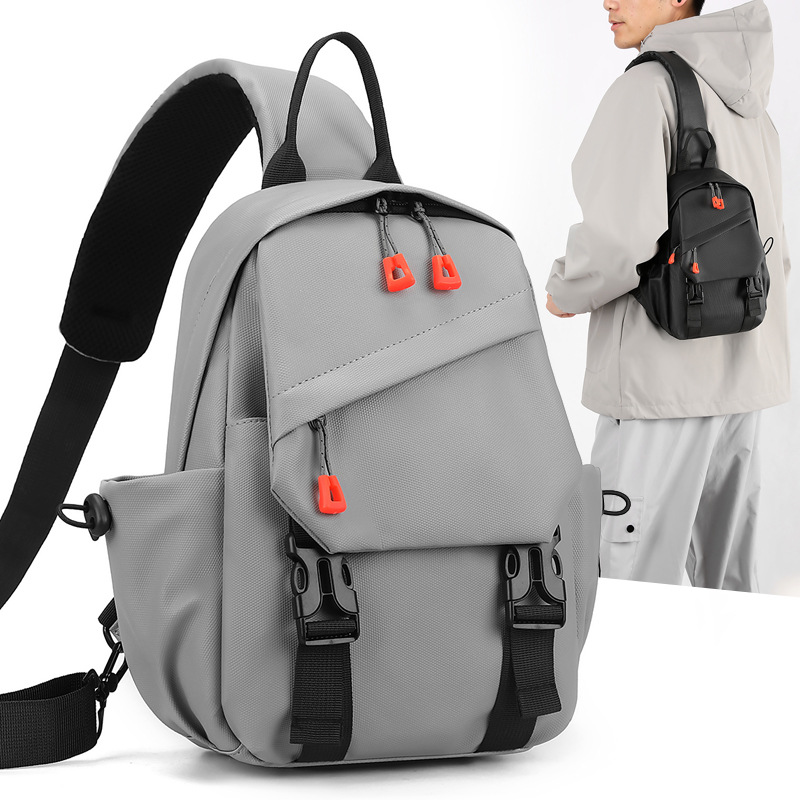 Bolso de pecho de moda transfronteriza, moda de montar para hombres, bolso de mochila multifuncional, bolso de hombro deportivo de ocio de gran capacidad.