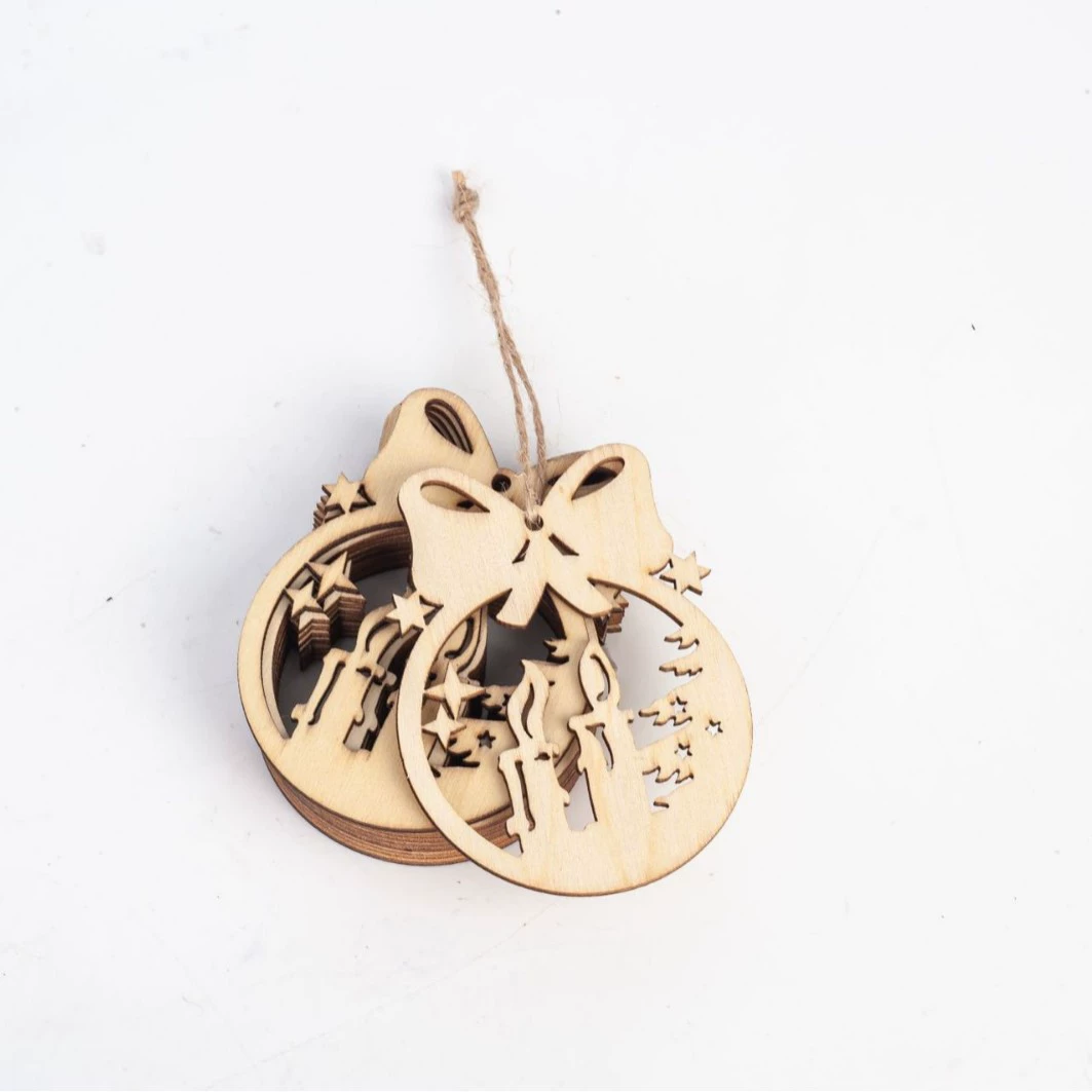 Креативная полая резная рождественская подвеска, деревянная подвеска «сделай сам», праздничное украшение, украшение для дома, подвеска