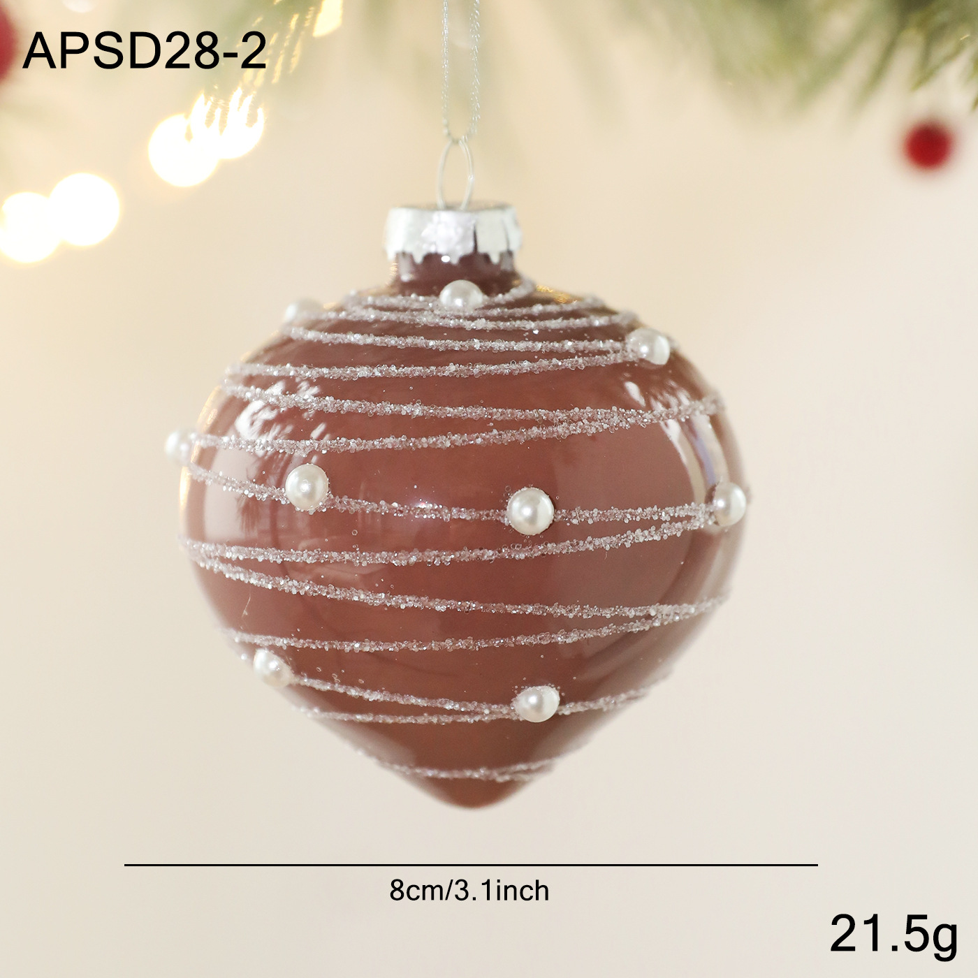 Color transfronterizo bola de vidrio de forma especial gotas brillantes cebolla bola de Navidad colgante árbol de Navidad colgante decoración de bola colgante
