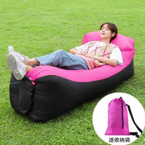 Pillow model [210T polyester cloth] comes with storage bag, rose red and black