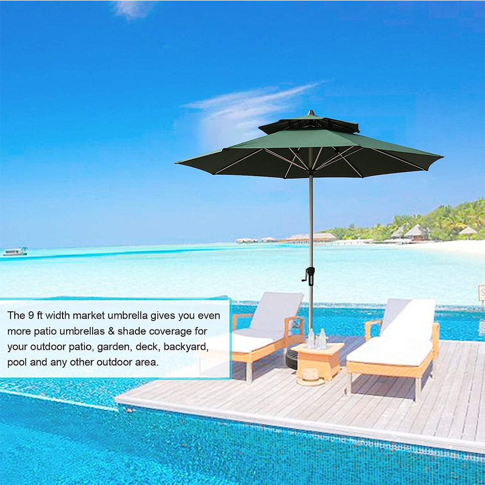 Cross-Border Hand-Cranked Umbrella - Black