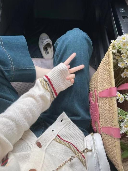韩系刺绣气质软糯针织开衫毛衣外套女宽松慵懒风高级感小个子上衣|undefined