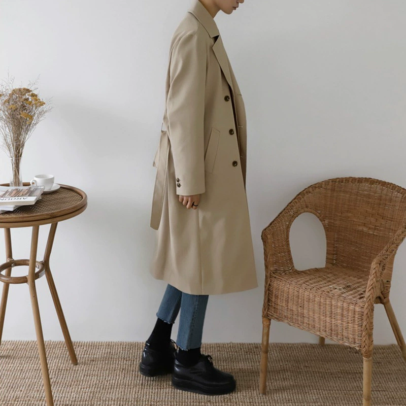 Thin trend demi-season trench coat, Korean style