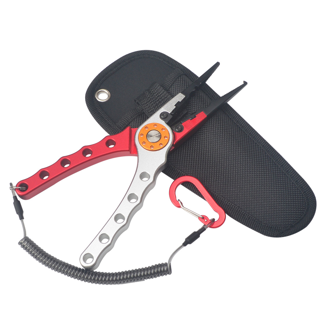 Línea de corte de bucle abierto Luya abrazadera Cable de presión Cinturón de plomo perdido cuerda de aleación de aluminio multifunción tijeras de pesca dispositivo de control de peces