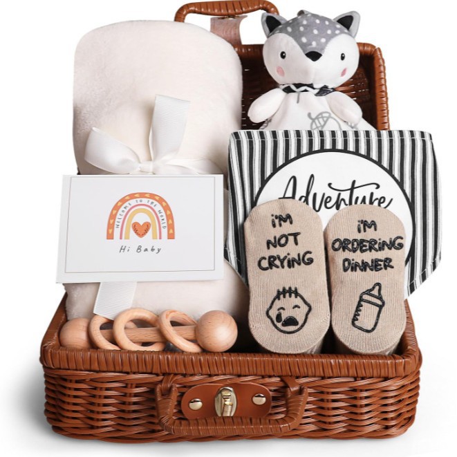 Nuevo bebé canasta juguete calmante regalo regalo de aniversario para recién nacidos