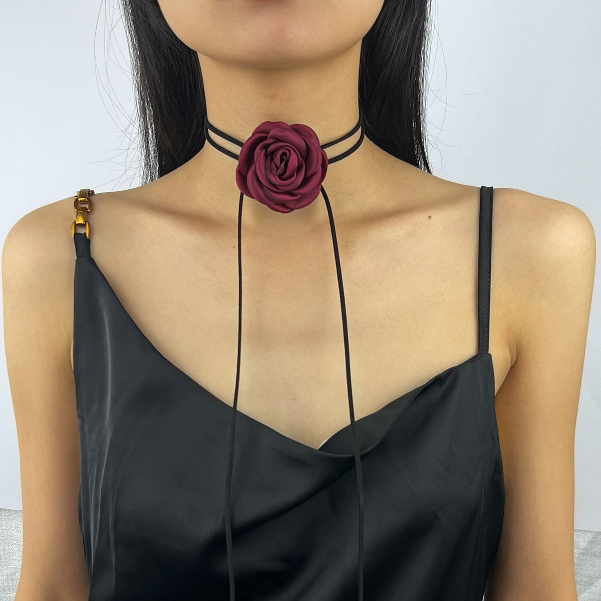 5g Weight Choker Classification Cloth Chain Material 1 Piece Quantity Holiday, Daily Occasion Gauze Material Flower Pattern Women's Gender Elegant Style Elegant Flower Gauze Choker Wholesale 11