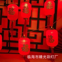 跨境热销新年装饰LED彩灯 福字流苏红灯笼灯 户外防水庭院布置满