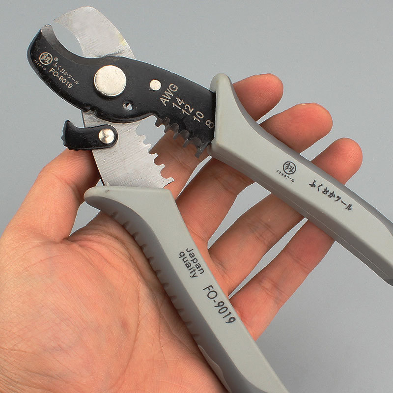 釰 福冈工具FO-9019 剥线钳 断线钳 剪线剥皮钳子 扒皮电缆剥皮钳