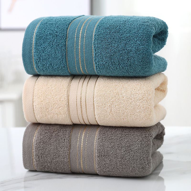 Pure Cotton Towel Supermarket Face Towel Wholesale Embroidered Logo Gift Thickeneded Towel Pure Cotton Popular Volume