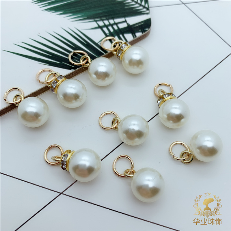 仿珍珠吊坠挂件带开口圈diy配件喜铺礼盒饰品配饰拉链头箱包帽