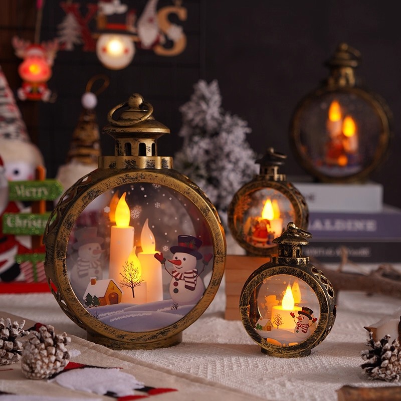 Christmas Decorations Retro Night Light Luminous Gift Window Ornaments Desktop Layout Props Atmosphere Pendants