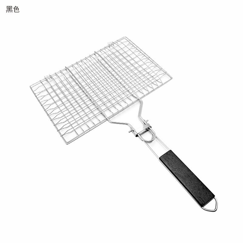 アウトドアキャンプ用折りたたみ式バーベキューネット、バーベキュー道具、ステンレス製木製ハンドル付き魚焼きグリル、BBQグリルネット、バーベキューグリル|undefined