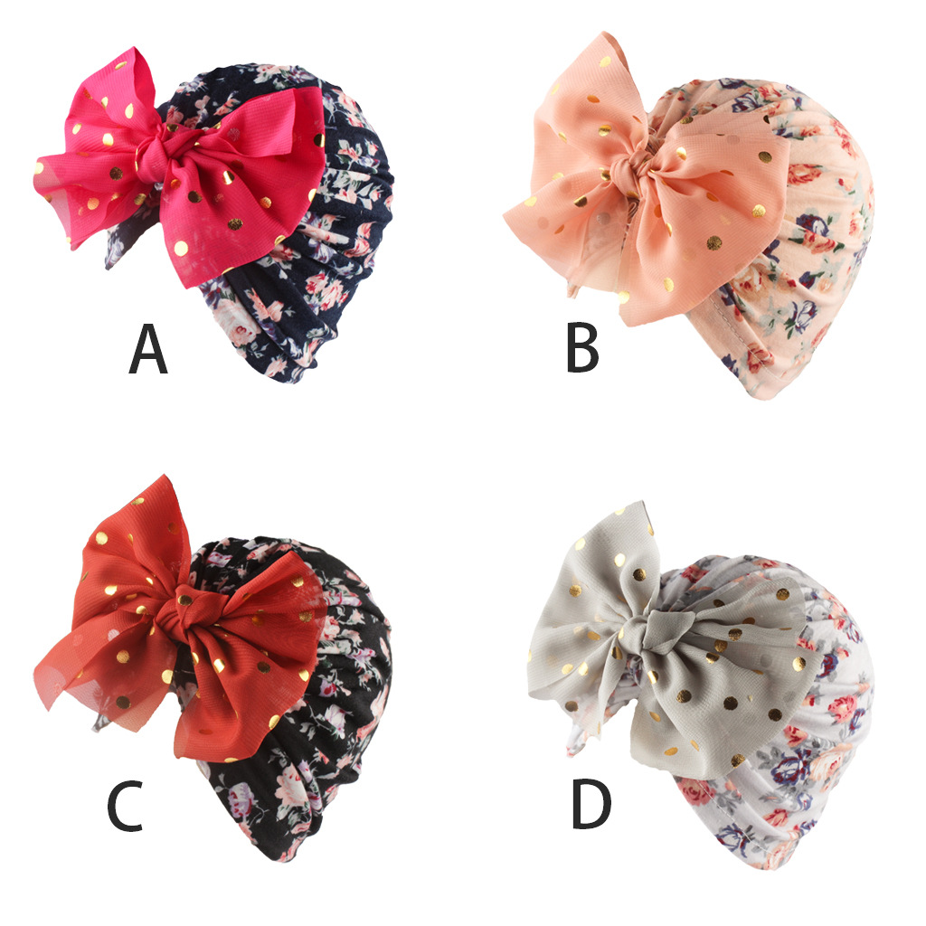Baby Girl's Cute Flower Printing Baby Hat display picture 1