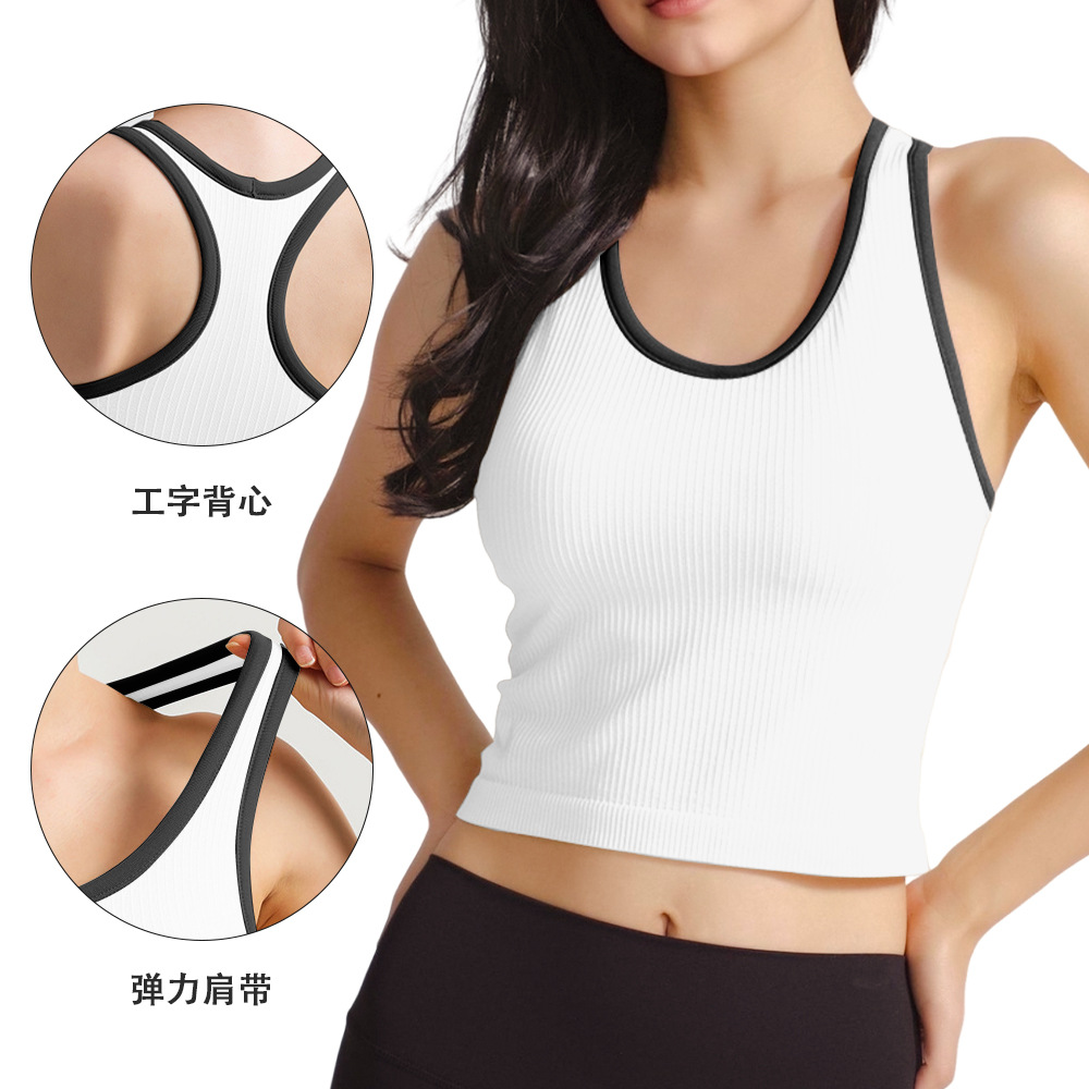 Lulu mismo estilo yoga ebb chaleco desnudo ajustado con almohadilla para el pecho sujetador de fitness en forma de carrera hermosa espalda ropa interior deportiva mujer
