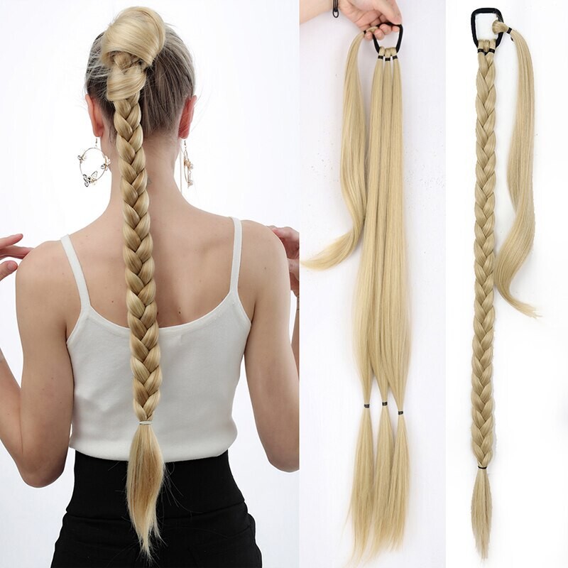 Foreign Trade Braided Ponytail Wig for Women, Wrap-Around Synthetic Hair Extension Ponytail, Boxing Ponytail Wig